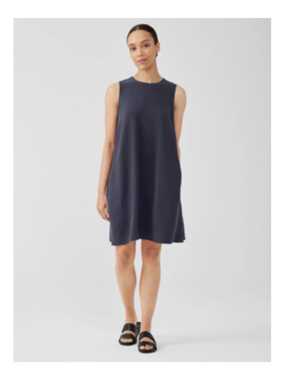 Eileen Fisher Silk Georgette Crepe Dress with Pockets.  Size 2X.